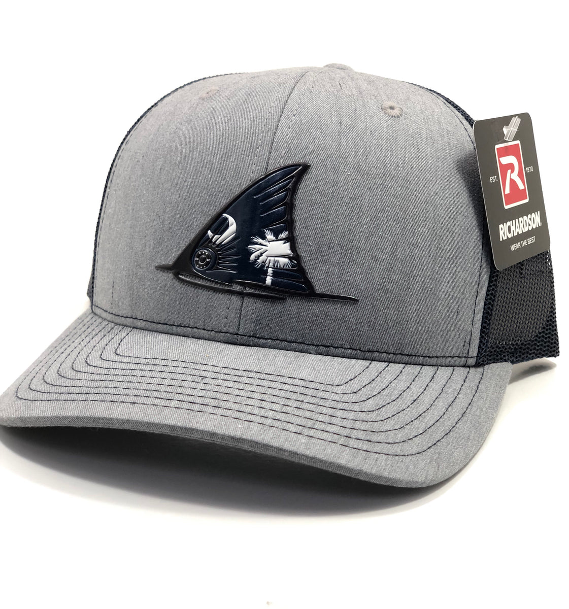 SC Redfish Tail Fin Hat (Heather Grey/Navy) – Fish & Clips