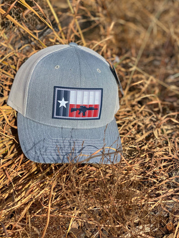 NC 5.56 Flag Hat Heather Grey/White – Fish & Clips